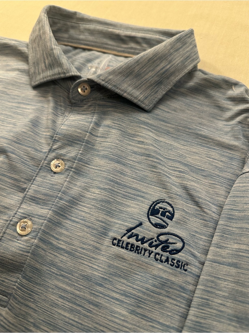 Johnnie-O x Invited Celebrity Classic Heathered Blue Men’s Golf Polo